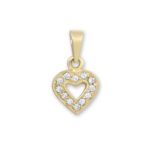zlaty privesok srdiecko cute heart AU249.0152-GG zlte zlato aurium